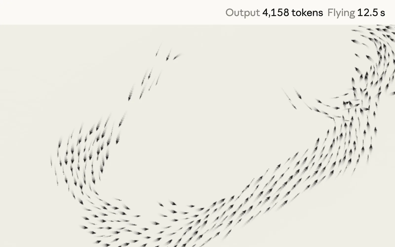 Starling murmuration rendered by Claude Sonnet 5.5