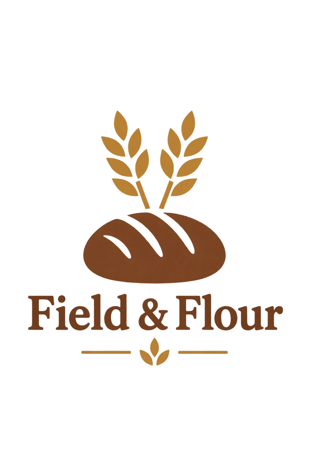 Şəffaf fonda Field and Flour çörəkçi loqosu, GPT Image 2.5 Flare